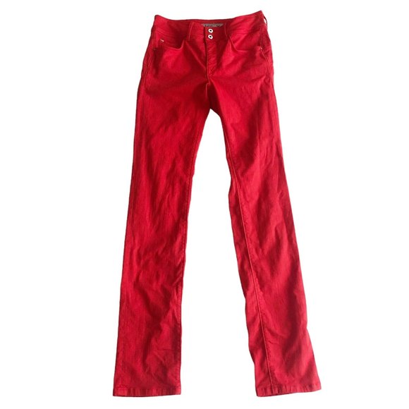 Salsa Jeans Secret Denim Jeans Red Straight Leg W28 I34 - Picture 1 of 10